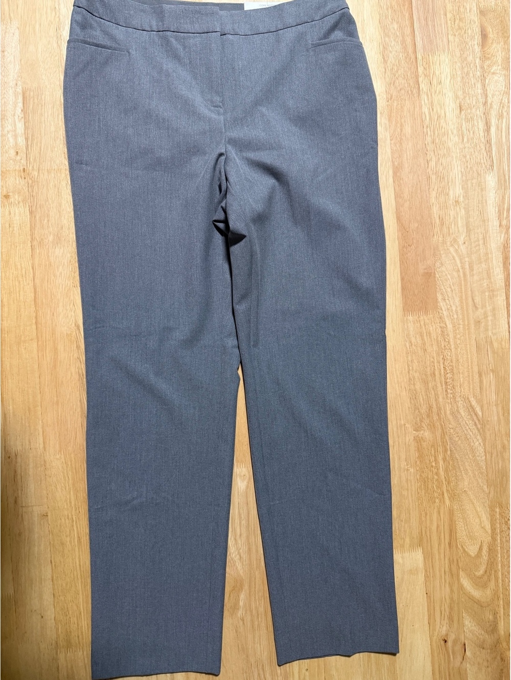 INC Women’s 8P Petite Gray Straight-Leg Mid-Rise Dress Pants NWT